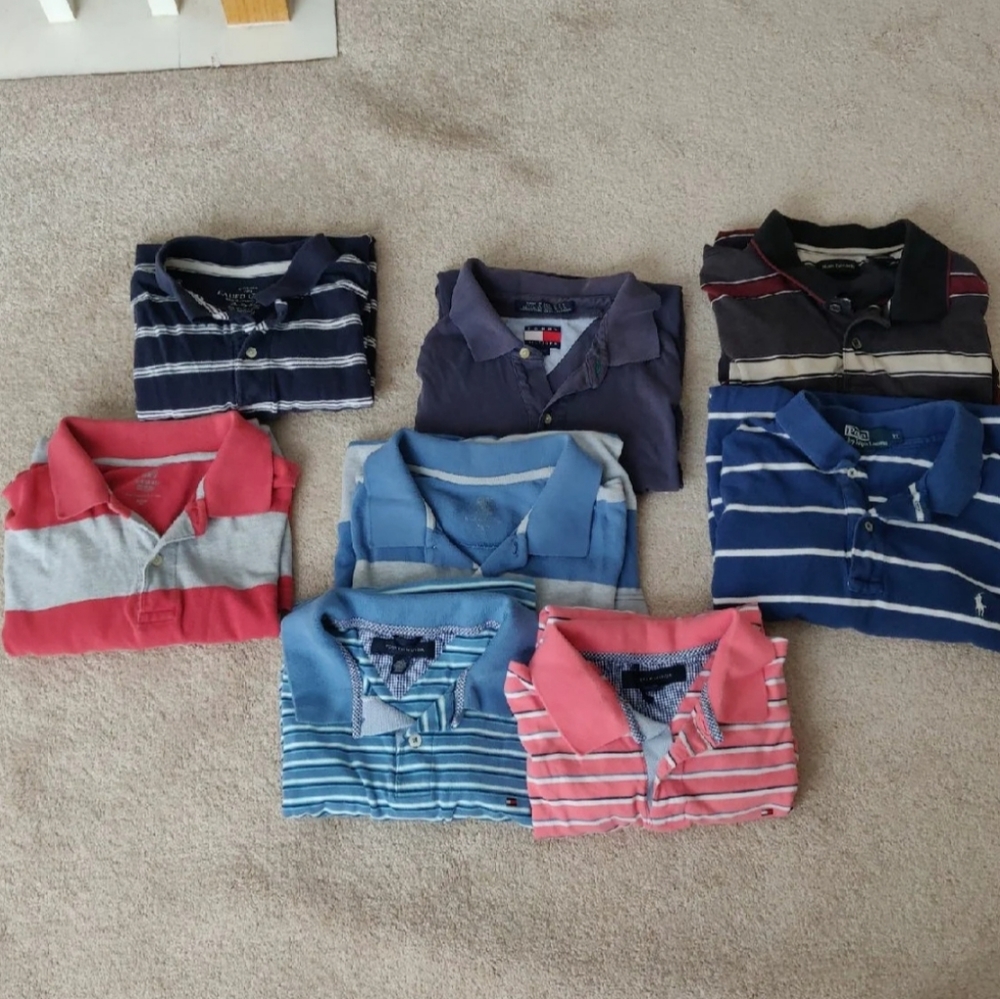 10 men's polos bundle lot
